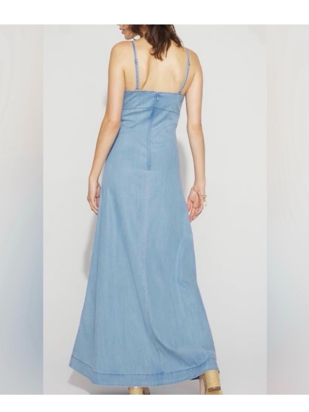 Light Blue Spaghetti Strap Maxi Dress - Picture 3 of 4